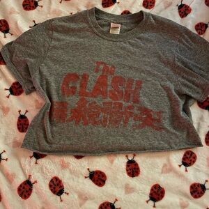 The Clash Gray Crop Top Bans Tee